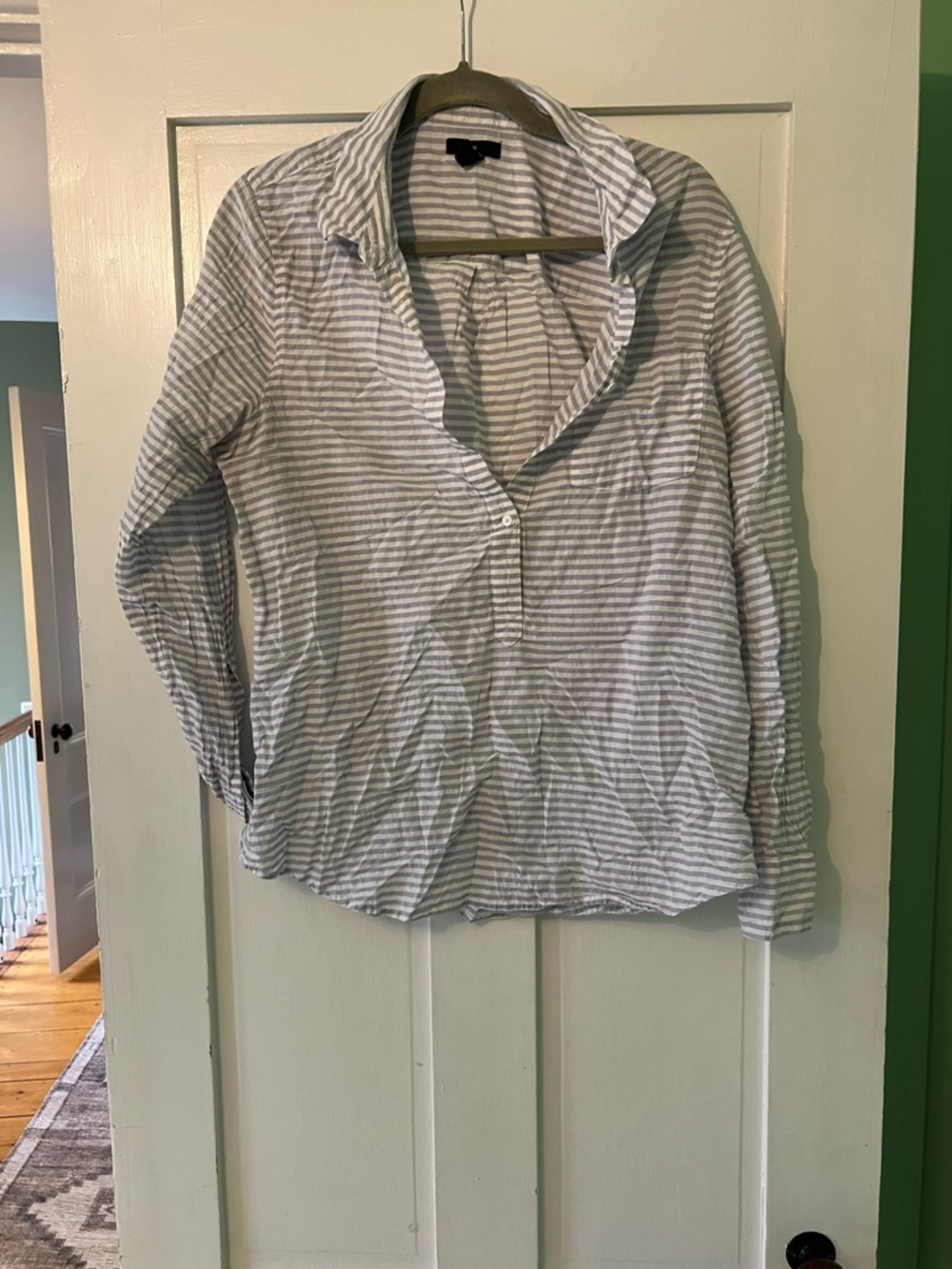 GAP Light Blue & White Striped Button-Front Shirt